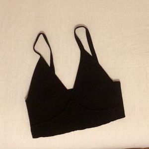 Black Knit Crop Tank